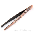 Manufacturers selling beauty tools stainless steel flat eyebrow tweezers decorative pattern beauty threading clip